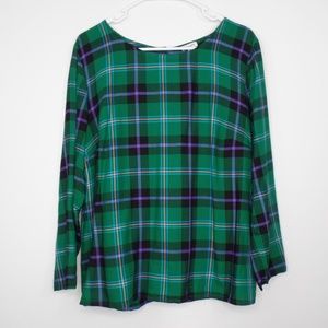 SPLENDID Green Plaid Pullover Shirt